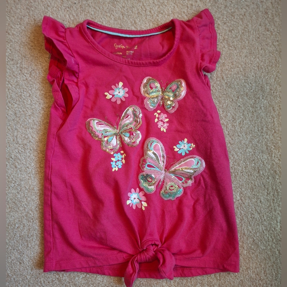 🌟 Kids Butterfly Sparkle 5T Top Bundle - Pink, Hot Pink, Blue & Grey 🌟 - Picture 4 of 6